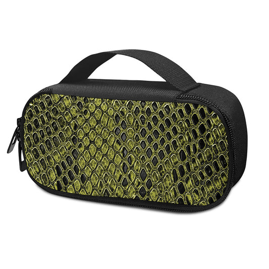 Lime Green And Black Snakeskin Print Insulin Cooler Travel Case