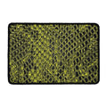 Lime Green And Black Snakeskin Print Kitchen Mat
