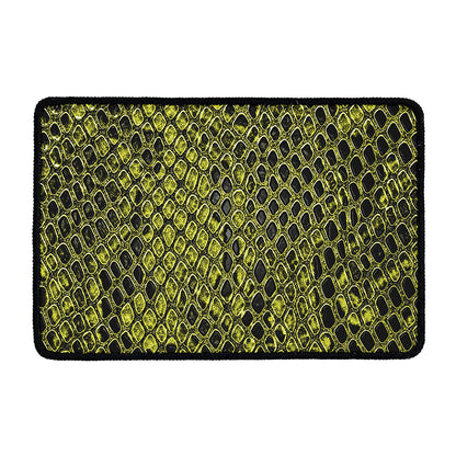Lime Green And Black Snakeskin Print Kitchen Mat