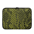 Lime Green And Black Snakeskin Print Laptop Sleeve