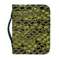 Lime Green And Black Snakeskin Print Leather Bible Cover