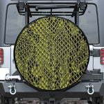 Lime Green And Black Snakeskin Print Leather Spare Tire Cover