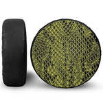 Lime Green And Black Snakeskin Print Leather Spare Tire Cover