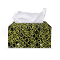 Lime Green And Black Snakeskin Print Leather Tissue Box Cover