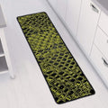 Lime Green And Black Snakeskin Print Long Kitchen Mat