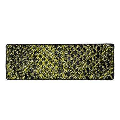 Lime Green And Black Snakeskin Print Long Kitchen Mat