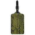 Lime Green And Black Snakeskin Print Luggage Tag