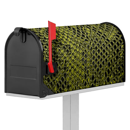 Lime Green And Black Snakeskin Print Mailbox Cover