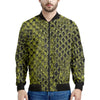 Lime Green And Black Snakeskin Print Men's Bomber Jacket