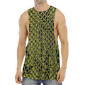Lime Green And Black Snakeskin Print Men's Muscle Tank Top