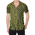 Lime Green And Black Snakeskin Print Men's Shirt