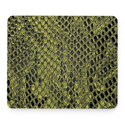 Lime Green And Black Snakeskin Print Mouse Pad