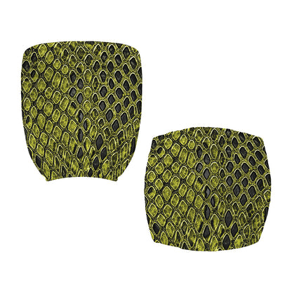 Lime Green And Black Snakeskin Print Office Chair Cover
