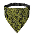 Lime Green And Black Snakeskin Print Over The Collar Dog Bandana