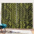 Lime Green And Black Snakeskin Print Pencil Pleat Curtains