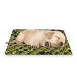Lime Green And Black Snakeskin Print Pet Cooling Mat Cover
