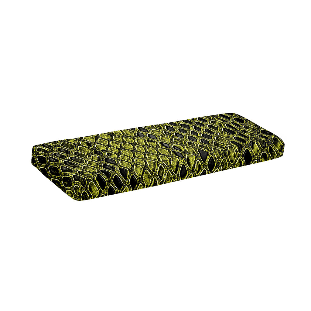 Lime Green And Black Snakeskin Print Piano Keyboard Cover