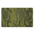 Lime Green And Black Snakeskin Print Polyester Doormat