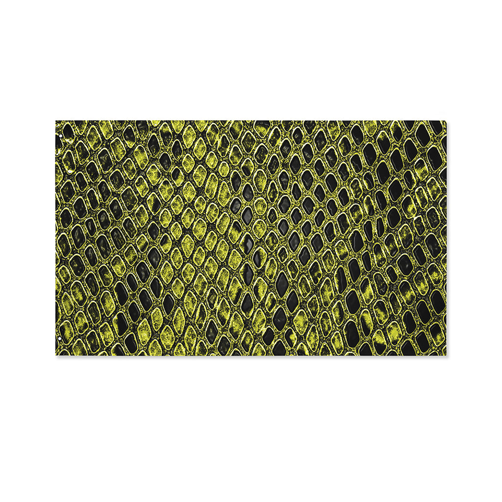 Lime Green And Black Snakeskin Print Polyester Flag