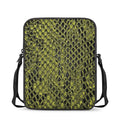 Lime Green And Black Snakeskin Print Rectangular Crossbody Bag