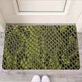 Lime Green And Black Snakeskin Print Rubber Doormat