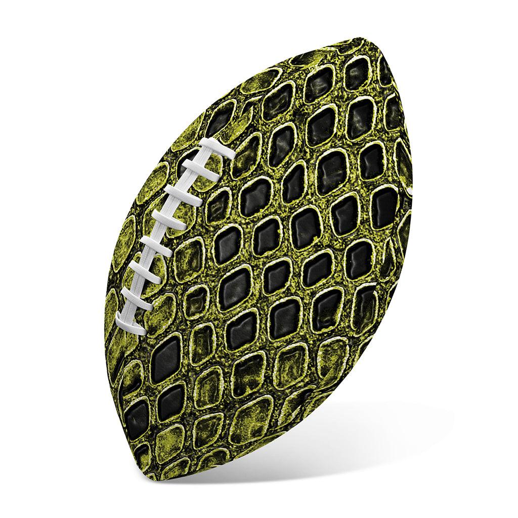 Lime Green And Black Snakeskin Print Rugby Ball