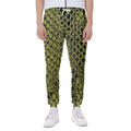 Lime Green And Black Snakeskin Print Joggers