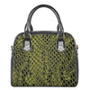 Lime Green And Black Snakeskin Print Shoulder Handbag