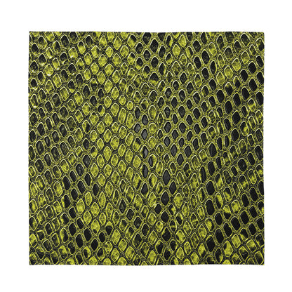 Lime Green And Black Snakeskin Print Silk Bandana