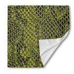 Lime Green And Black Snakeskin Print Silk Bandana