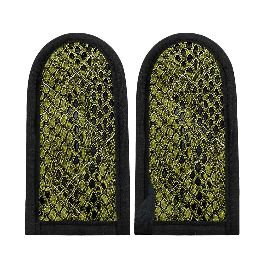 Lime Green And Black Snakeskin Print Skillet Handle Cover