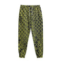 Lime Green And Black Snakeskin Print Sweatpants