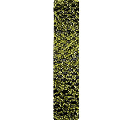 Lime Green And Black Snakeskin Print Table Runner