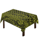Lime Green And Black Snakeskin Print Tablecloth