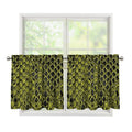 Lime Green And Black Snakeskin Print Tier Curtains
