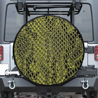 Lime Green And Black Snakeskin Print Tire Cover