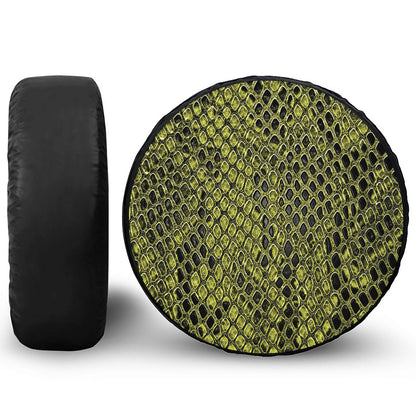 Lime Green And Black Snakeskin Print Tire Cover