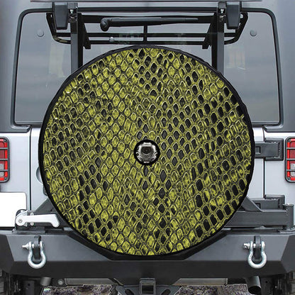 Lime Green And Black Snakeskin Print Tire Cover With Camera Hole