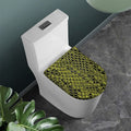 Lime Green And Black Snakeskin Print Toilet Lid Cover