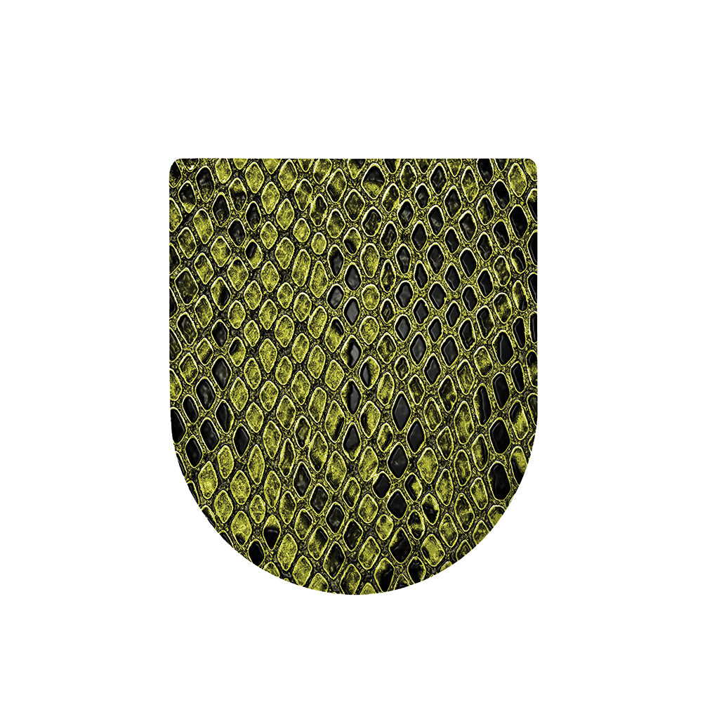 Lime Green And Black Snakeskin Print Toilet Lid Cover