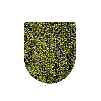 Lime Green And Black Snakeskin Print Toilet Lid Cover