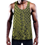 Lime Green And Black Snakeskin Print Training Tank Top