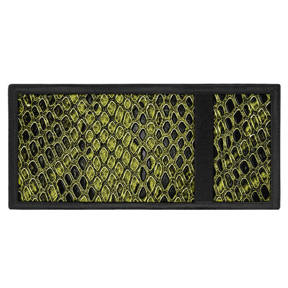 Lime Green And Black Snakeskin Print Trifold Wallet