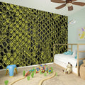 Lime Green And Black Snakeskin Print Wall Sticker