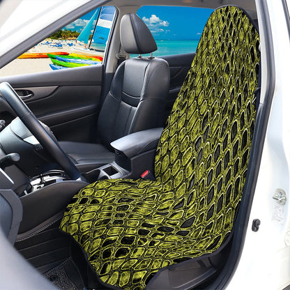Lime Green And Black Snakeskin Print Waterproof Car Seat Cover
