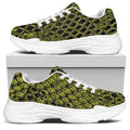 Lime Green And Black Snakeskin Print White Chunky Shoes
