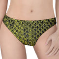 Lime Green And Black Snakeskin Print Women's Thong