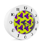 Lime Green And Purple Cow Pattern Print Alarm Clock
