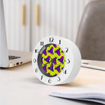 Lime Green And Purple Cow Pattern Print Alarm Clock