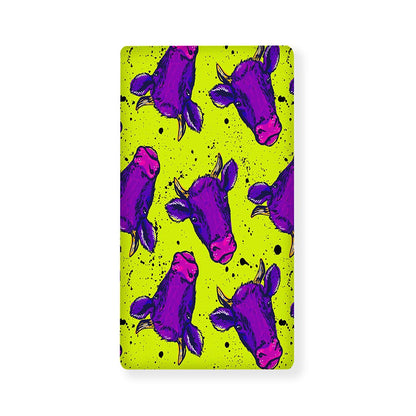 Lime Green And Purple Cow Pattern Print Baby Crib Sheet